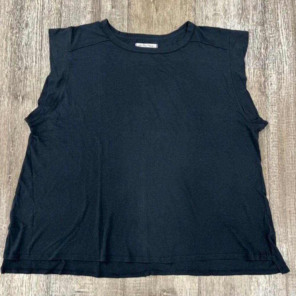 Free People We The Free Naomi Oversize Muscle Tee Black Size Medium NWT - Picture 5 of 5